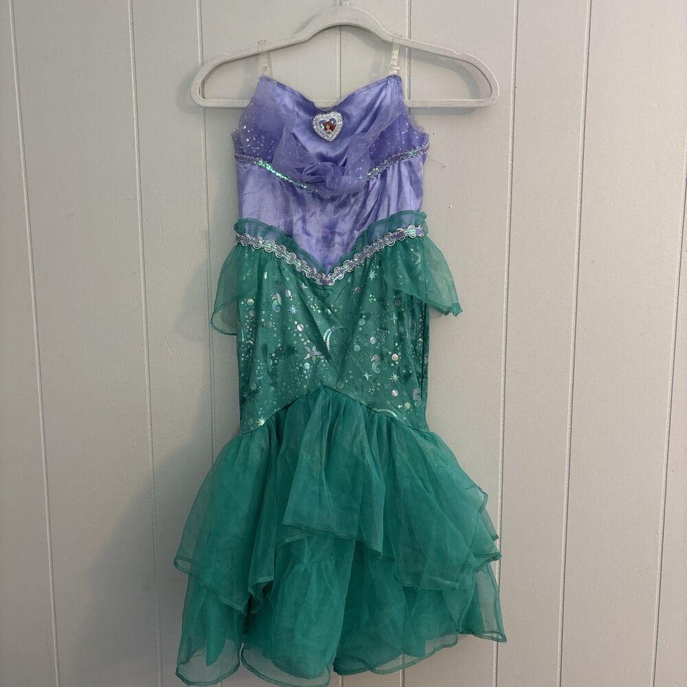Disney Princess Mermaid Costume Dress, Stretch Polyester, Purple/Green, 4-6x